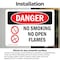 Signmission No Smoking No Open Flames Danger Sign, Vinyl Decal, 10in W x 7in L, 2PK OS-2PACK-DS-D-710-L-1491 - alternate 3